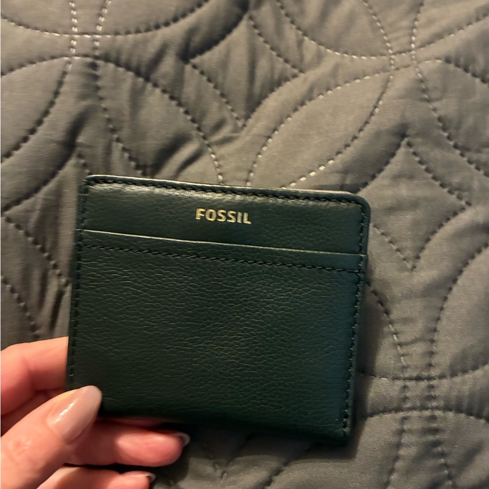 Fossil Dark Green Leather Card Holder